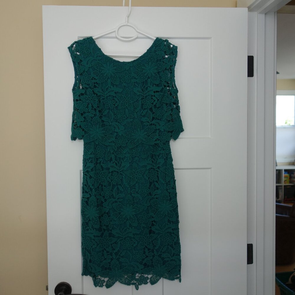 Boden Lace Overlay Cocktail Dress Green Size 6